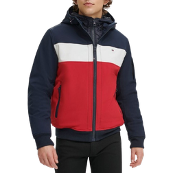 Tommy Hilfiger Men's Hoodie Bomber Combo Jacket - Midnight/Ice/Red Combo