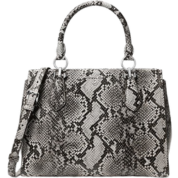 Michael Kors Marilyn Medium Snake Embossed Leather Satchel - Quarry Grey