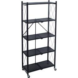 Organize It All Modern Foldable Black Shelving System 28x64"