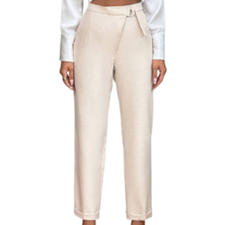 Shein Women's Trousers with Buckle Closure - Beige