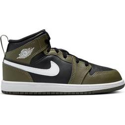 Nike Jordan 1 Mid PS - Black/Medium Olive/White