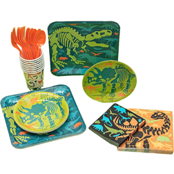 Fun Express Plates Cups & Cutlery Dinosaur Party Tableware Kit 73-pack