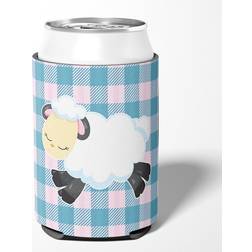 Caroline's Treasures Sheep on Blue Gingham Bottle Cooler