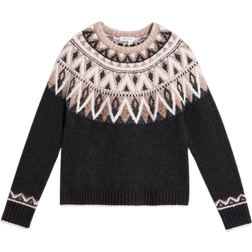 White Stuff Mono Fairisle Jumper - Black Multi