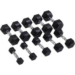 Master Fitness Rubber Chrome Hex Dumbbell 15Kg