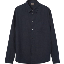 Singular Society Men's Relaxed Linen Shirt - Navy
