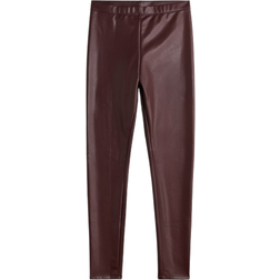 H&M Coated Leggings - Burgundy