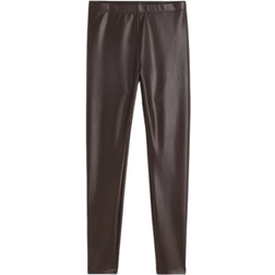 H&M Women's Coated Leggings - Dark Brown