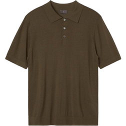 Singular Society Men's Merino Short Sleeve Polo - Olive Green