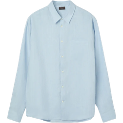 Singular Society Men's Relaxed Linen Shirt - Light Blue