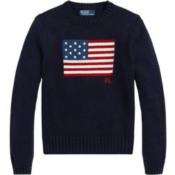 Polo Ralph Lauren Flag Cotton Crewneck Sweater - Navy