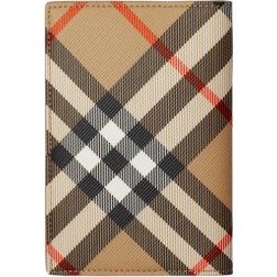 Burberry Check Passport Holder - Sand