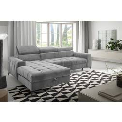 ManoMano Agnesa Xs Fabric Salvador Light Grey Sofa 260cm 4 Seater