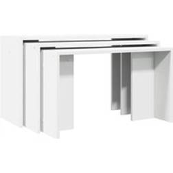 vidaXL Tables 3 Pcs White Engineered Wood Nesting Table 3pcs