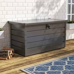 LivingAndHome Grey 350L Metal Outdoor Garden Storage Box