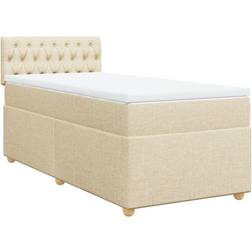vidaXL Ramsäng Med Madrass Gräddvit 90x190 cm Kontinentalsäng