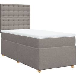 vidaXL Ramsäng Med Madrass Taupe 90x200 cm Kontinentalsäng