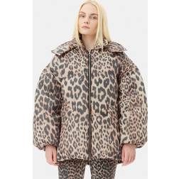 Ganni Leo Puffers Midi Jacket - Almond Milk