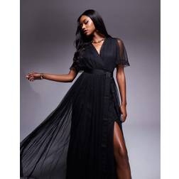 Anaya Faux Wrap Maxi Dress - Black