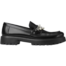 Tory Burch Embellished Classic Lug Loafers - Perfect Black