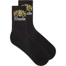 Rhude Crest Logo Sock - Black/White/Yellow