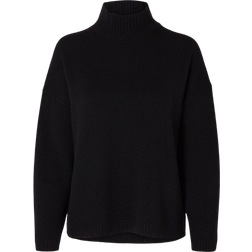 Selected Femme High Neck Knitted Jumper - Black