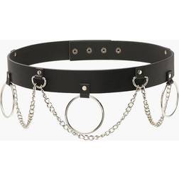 boohoo Ring Chain Detail Waist Belt - Black