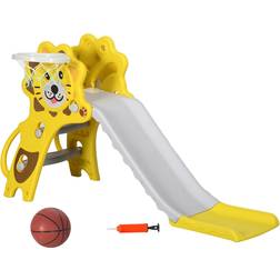 Aiyaplay 2 In 1 Kids Slide For Indoor Use With Basketball Hoop