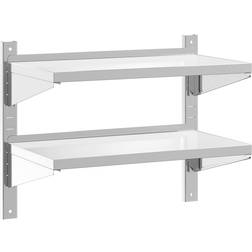 vidaXL Stainless Steel Silver Væghylde 75cm