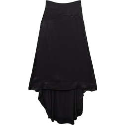 Karen Millen Satin Pleated Woven Midaxi Skirt - Black