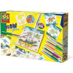 SES Creative Dinosaurs Magic Colour Change Blow Airbrush Pens 14286