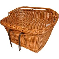 Basil Dublin Front Basket In Wicker With Hooks ‎Varnished Natural