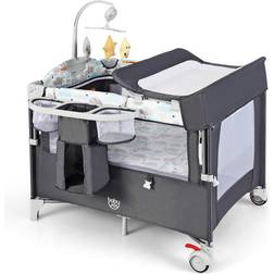 Costway 5-in-1 Portable Baby Beside Bassinet with Diaper Changer 27.5x39.5"