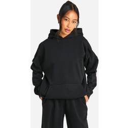 boohoo Embroidered Oversized Hoodie - Black