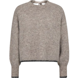 Co'Couture Bow Rib Knit Sweater - Walnut