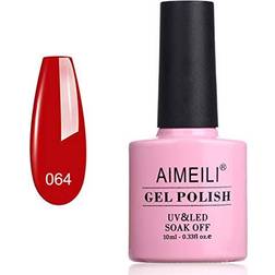 AIMEILI Soak Off UV LED Gel Nail Polish #064 Pillar Box Red 10ml