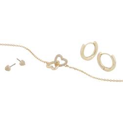 Snö of Sweden Maine Bracelet and Earrings Set - Gold/Transparent