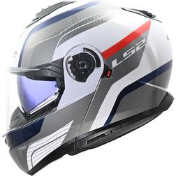 LS2 Ff908 Strobe II Klapphelm - Weiß/Blau-Rot