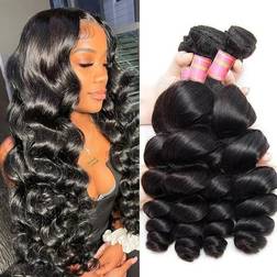 Klaiyi Loose Wave Virgin Hair Weave 3 Bundles Deals Unprocessed Human Hair Extensions