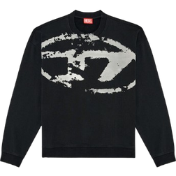 Diesel S-boxt-n5 Flocked Logo With Aged Effect Sweatshirt - Black