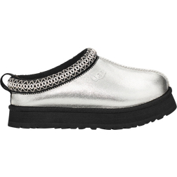 UGG Kid's Tazz Leather Slippers - Silver Metallic