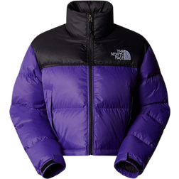 The North Face Nuptse Korte Jas Voor Dames - Peak Purple/TNF Black