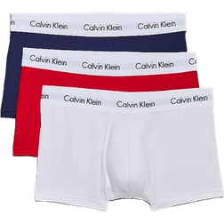 Calvin Klein Low Rise Trunks 3-pack - White/Red Ginger/Pyro Blue