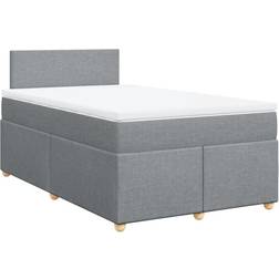 vidaXL Ramsäng Med Madrass Ljusgrå 120x190 cm Tyg Kontinentalsäng