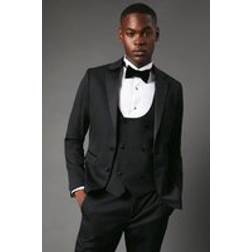 Burton Slim Fit Tuxedo Suit Jacket - Black
