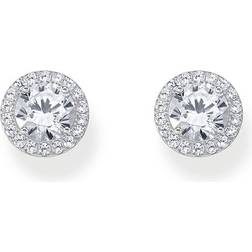 Thomas Sabo Silver Halo Ear Studs With White Zirconia - Silver Coloured/White