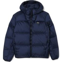 Lacoste Short Water-Repellent Hooded Puffed Jacket - Midnight Blue