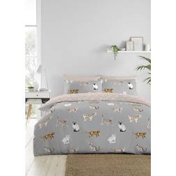 Fusion Cats Set Duvet Cover Grey, Black, Beige (200x)