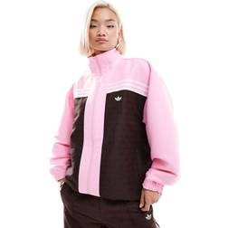 adidas Originals Oversized Monogram Track Top - Pink/Brown