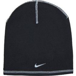 Nike Waffle Knit Dri Fit Reflective Swoosh Training Beanie Hat - Black/Grey